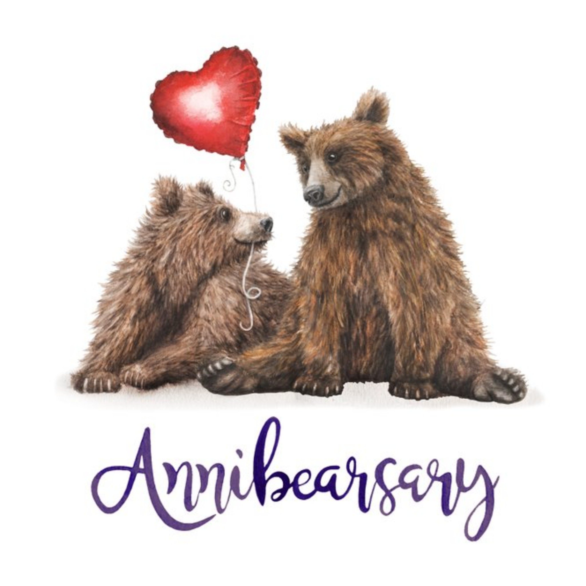 Two Bears Annibearsary Card, Square