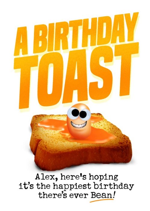 A Birthday Toast Bean Pun Card