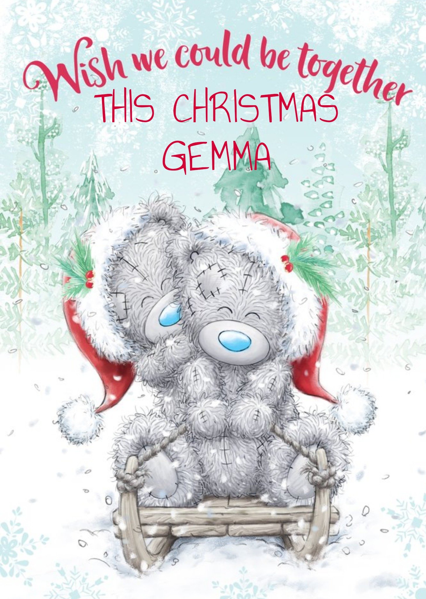 Me To You Tatty Teddy Wish We Could Be Together Christmas Card