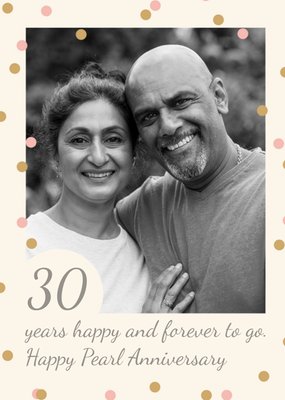 30 Happy Years And Forever To Go Photo Upload Pearl Anniversary Card