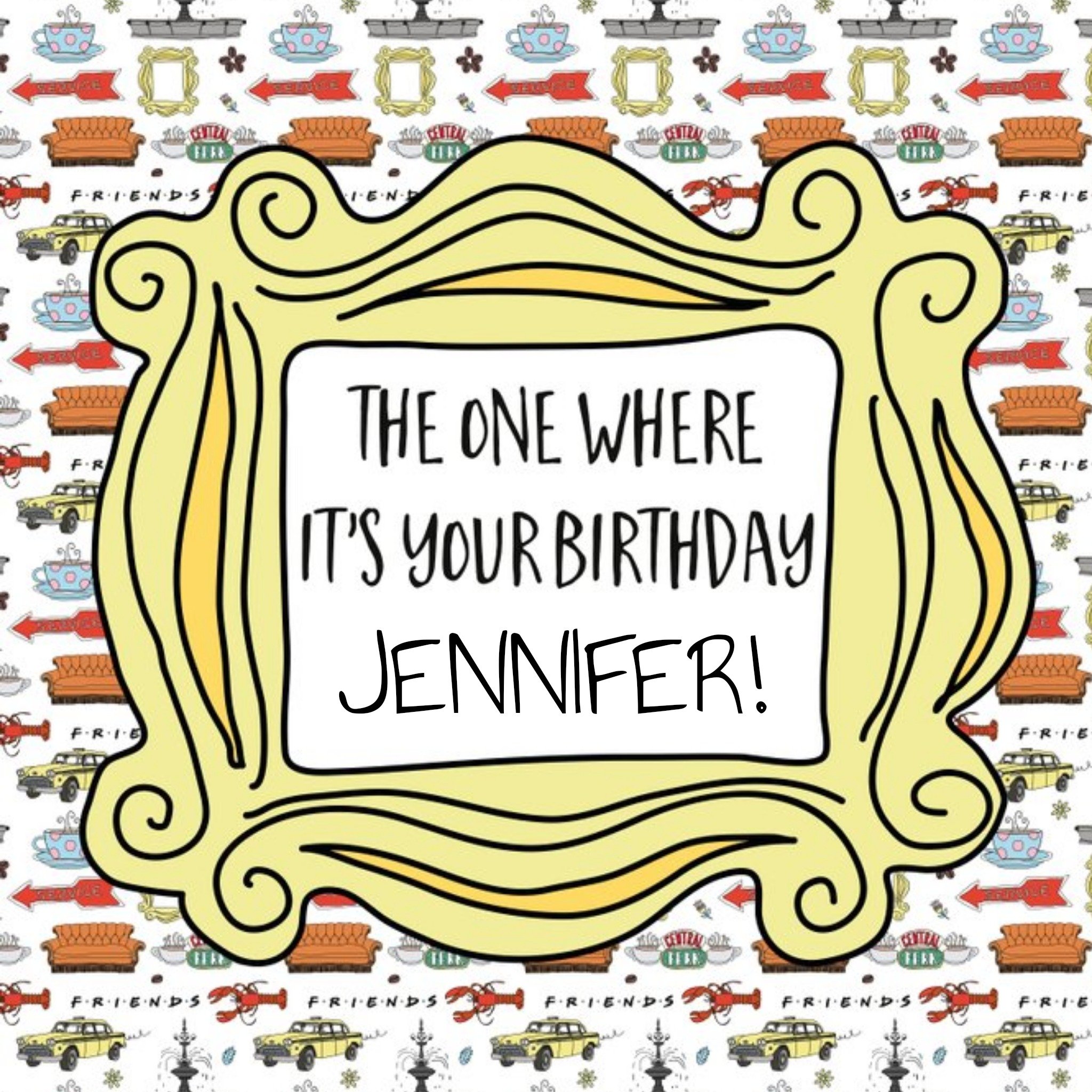 Moonpig Friends Tv The One Where It's Your Birthday Card, Large
