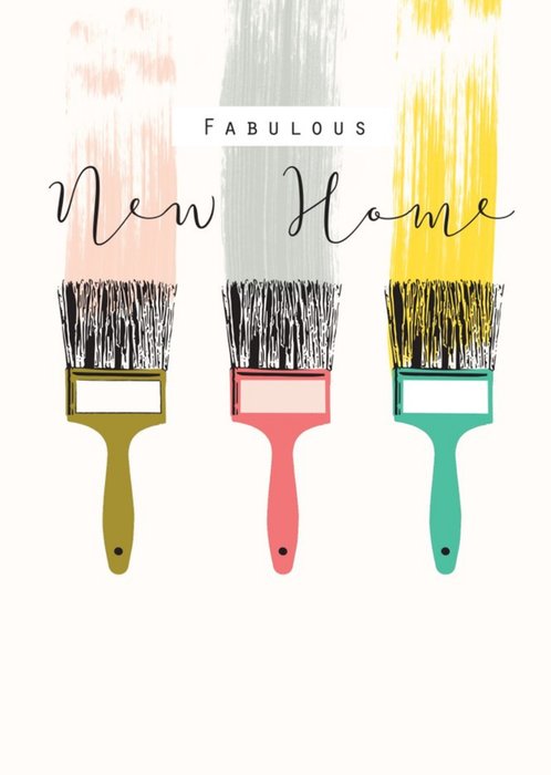 Bright Colourful Paintbrushes New Home Card