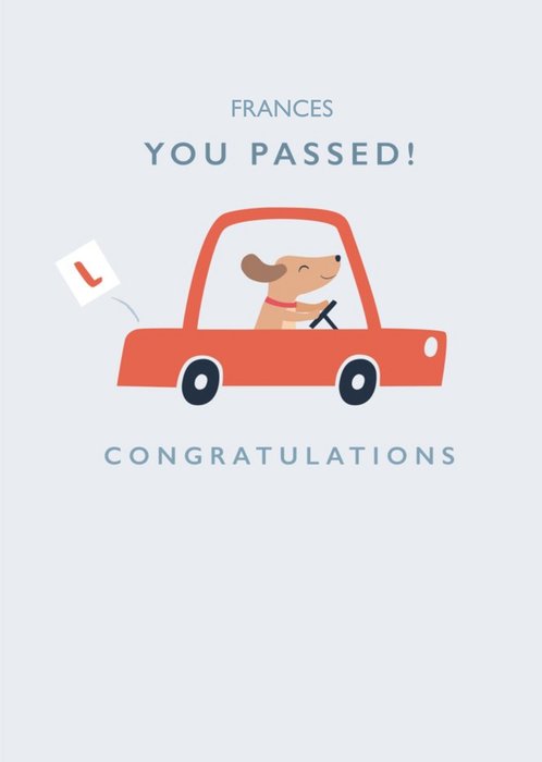 Klara Hawkins Cute Dog You Passed Driving Test Card