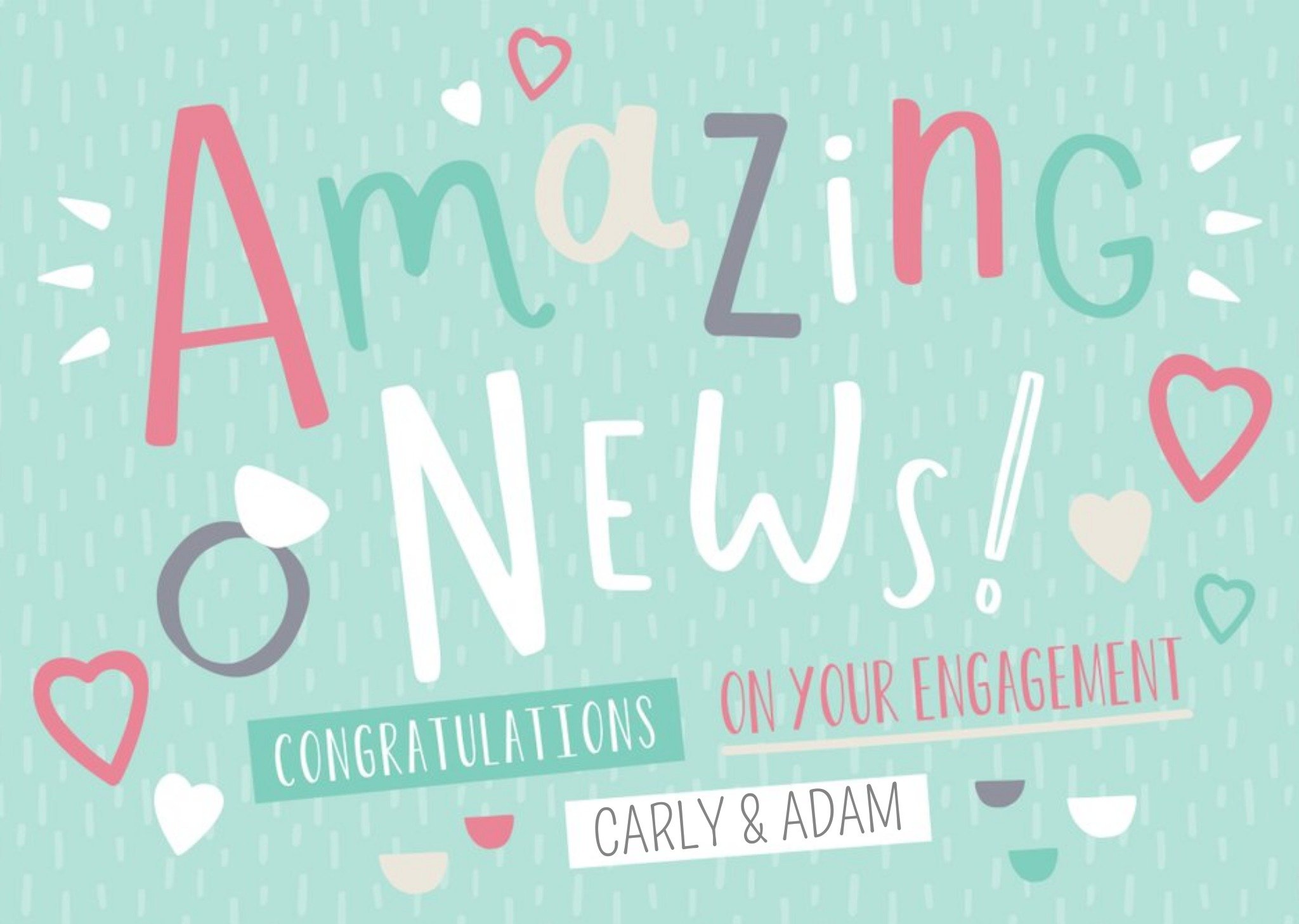 Oh Happy Day Amazing News Personalise Text Card Ecard