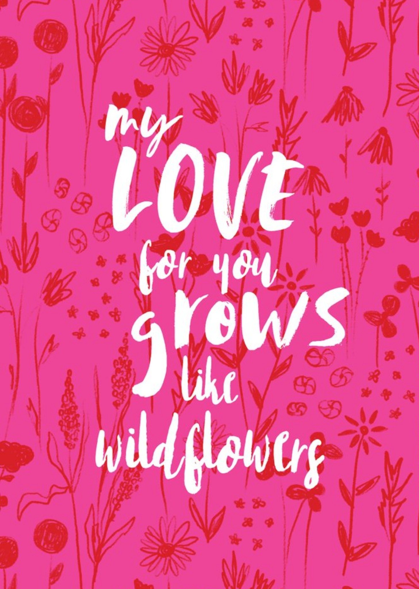 Moonpig Gabriel Neil My Love For You Grows Like Wildflowers Card, Large