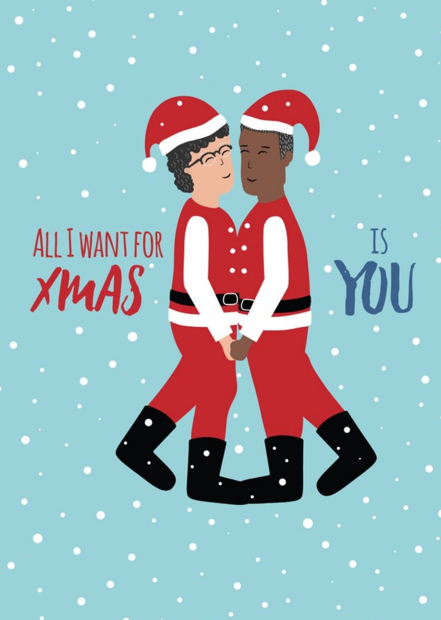 Moonpig Huetribe Two Men All I Want For Christmas Is You Christmas Card, Large