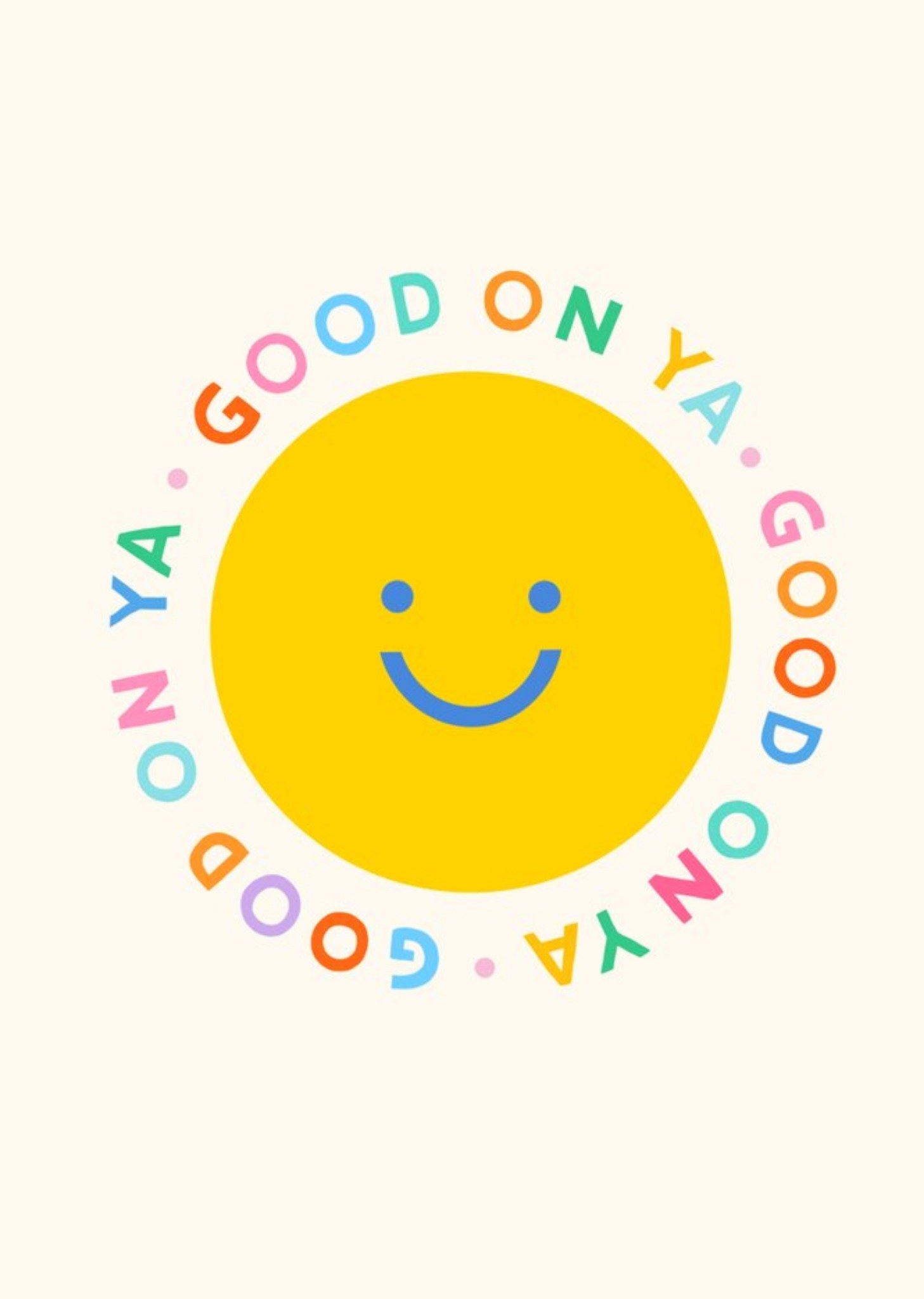 Moonpig Good On Ya Happy Smiling Face Just To Say Well Done Greetings Card, Large