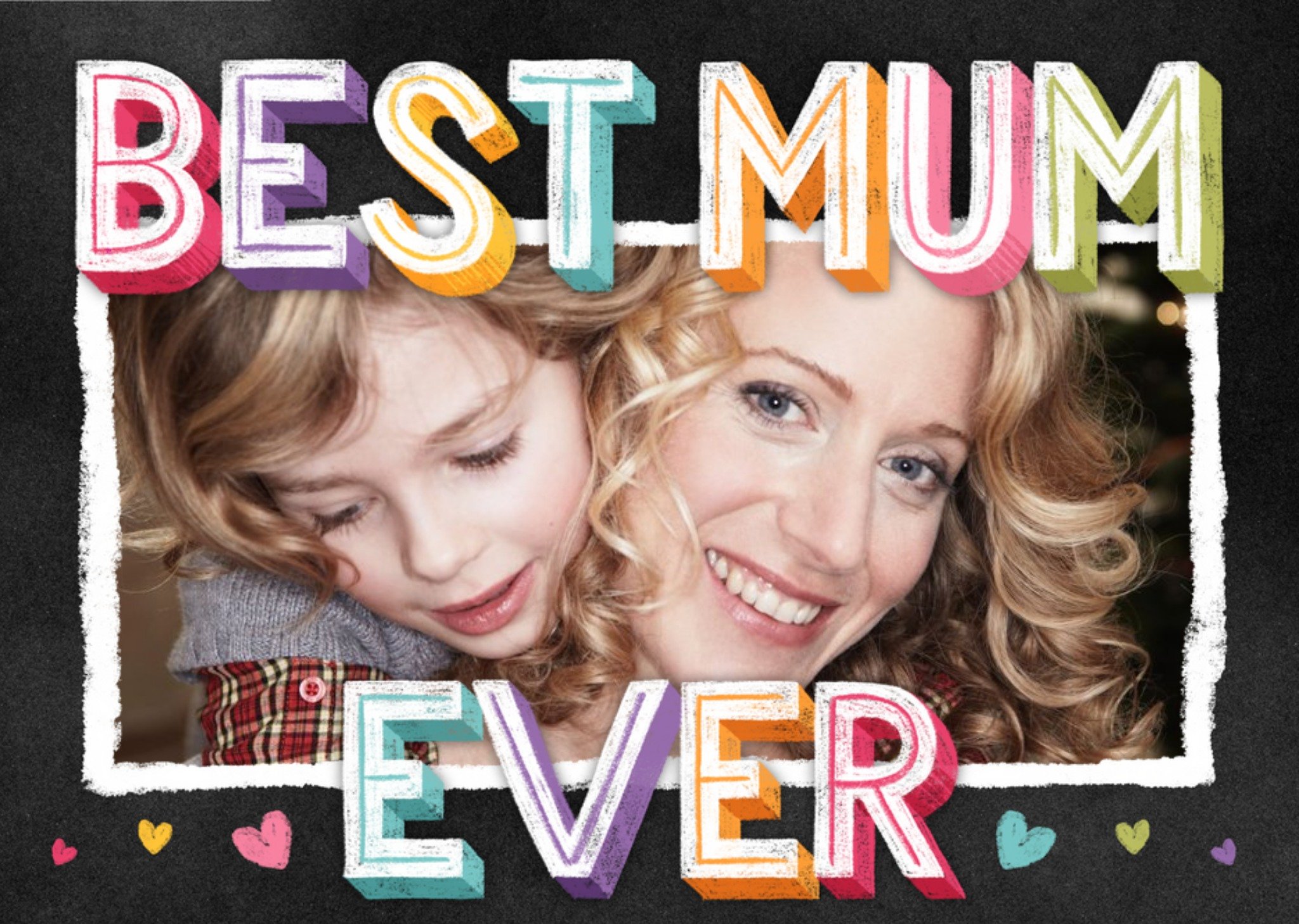 Colourful Block Letters Best Mum Ever Photo Mother's Day Card Ecard