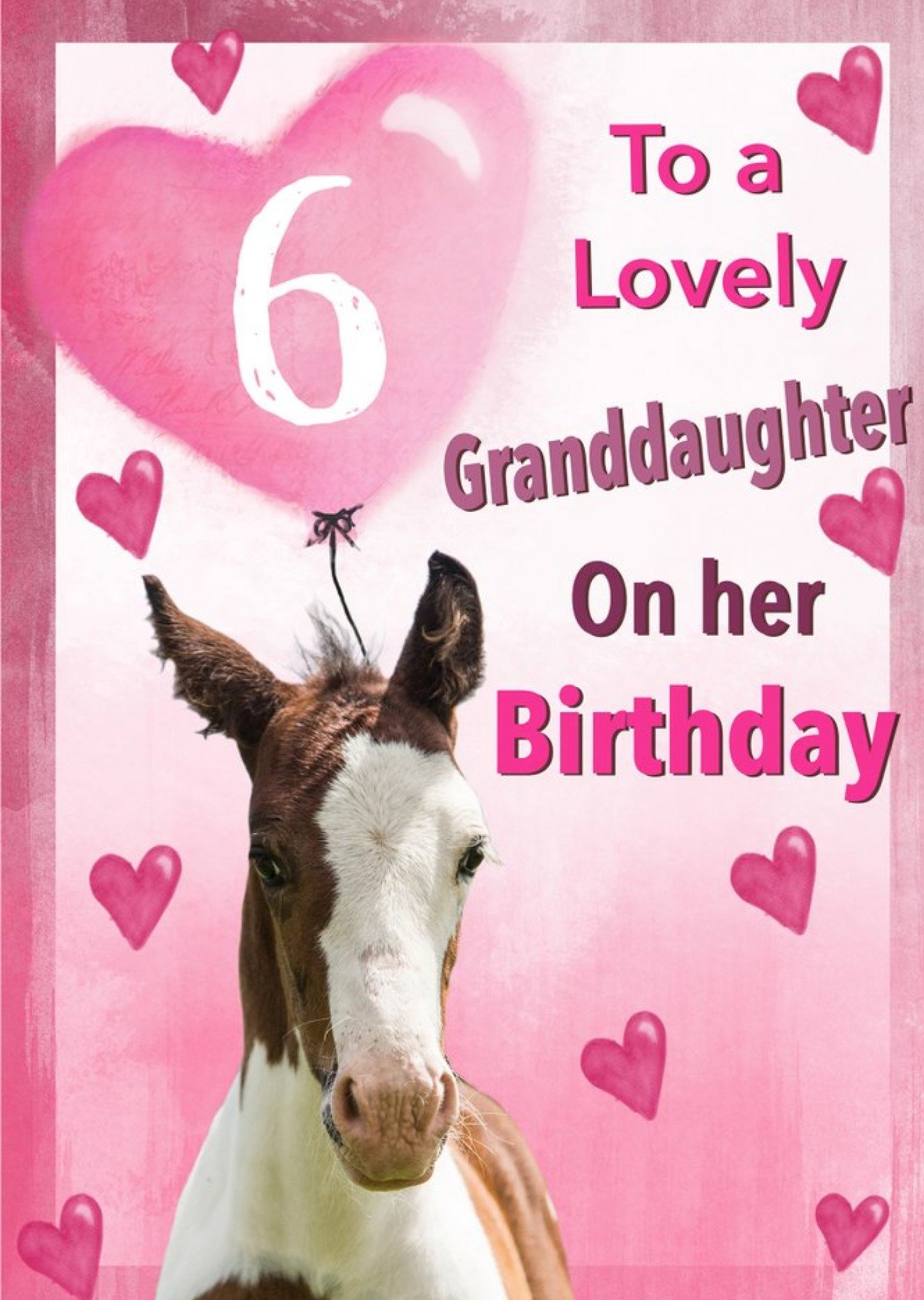 Moonpig Alex Sharp Photography Of Pony Female 6th Birthday Card, Large