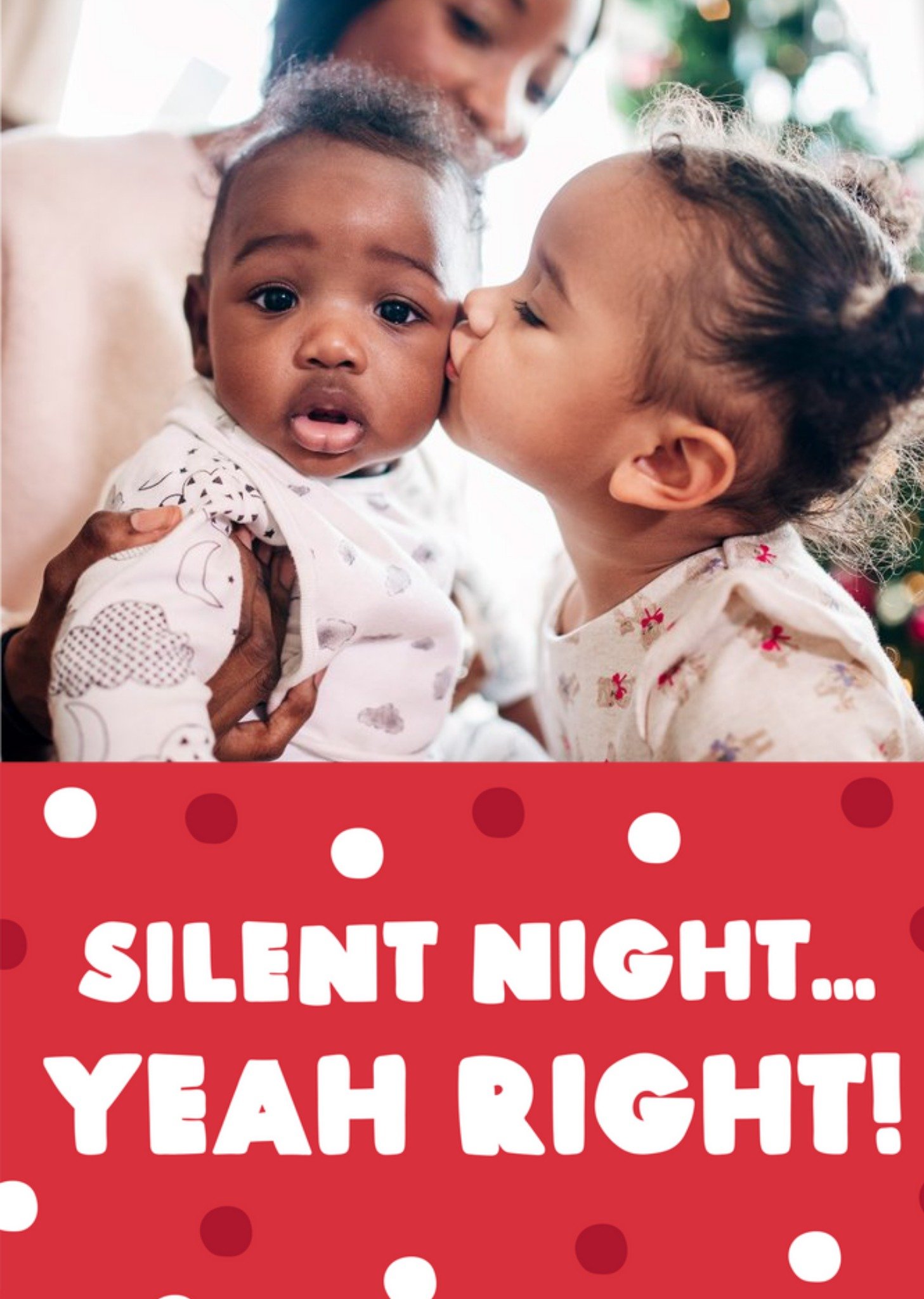 Cute Funny Silent Night Christmas Photo Upload Card Ecard