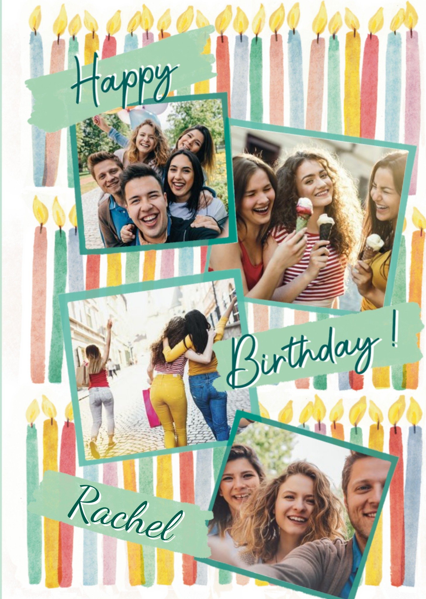 Moonpig Candle Illustraion Photo Upload Birthday Card Ecard