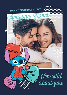 Disney Lilo And Stitch Love Hearts Candy Fiance Birthday Card