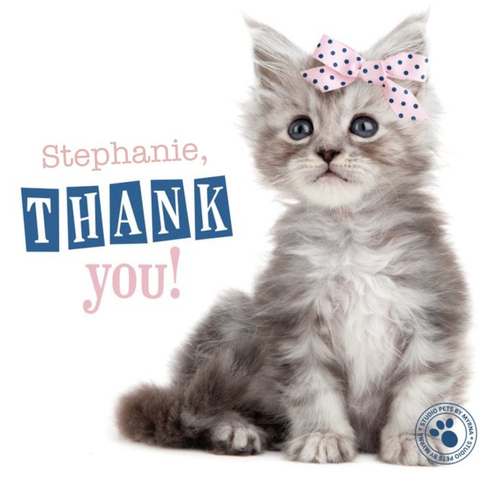 Personalised Kitten Thank You Card