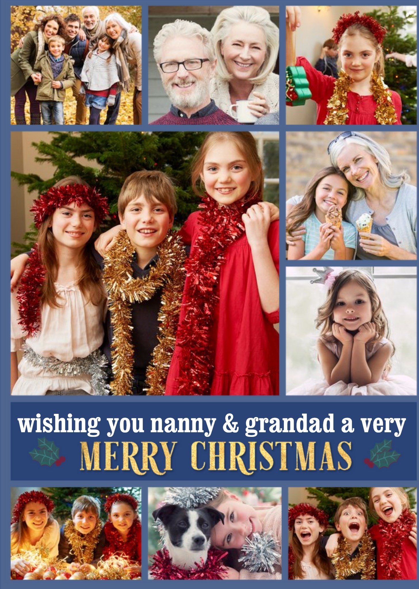 Multiple Photo Upload Christmas Card For Nanny And Grandad Ecard