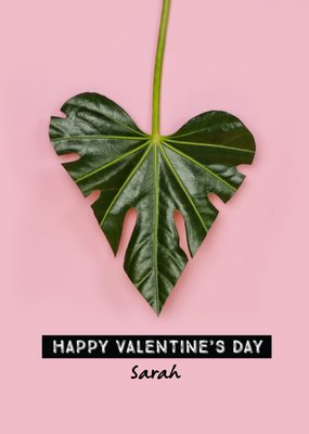 Cute Heart Shaped Leaf Personalised Happy Valentine's Day Card