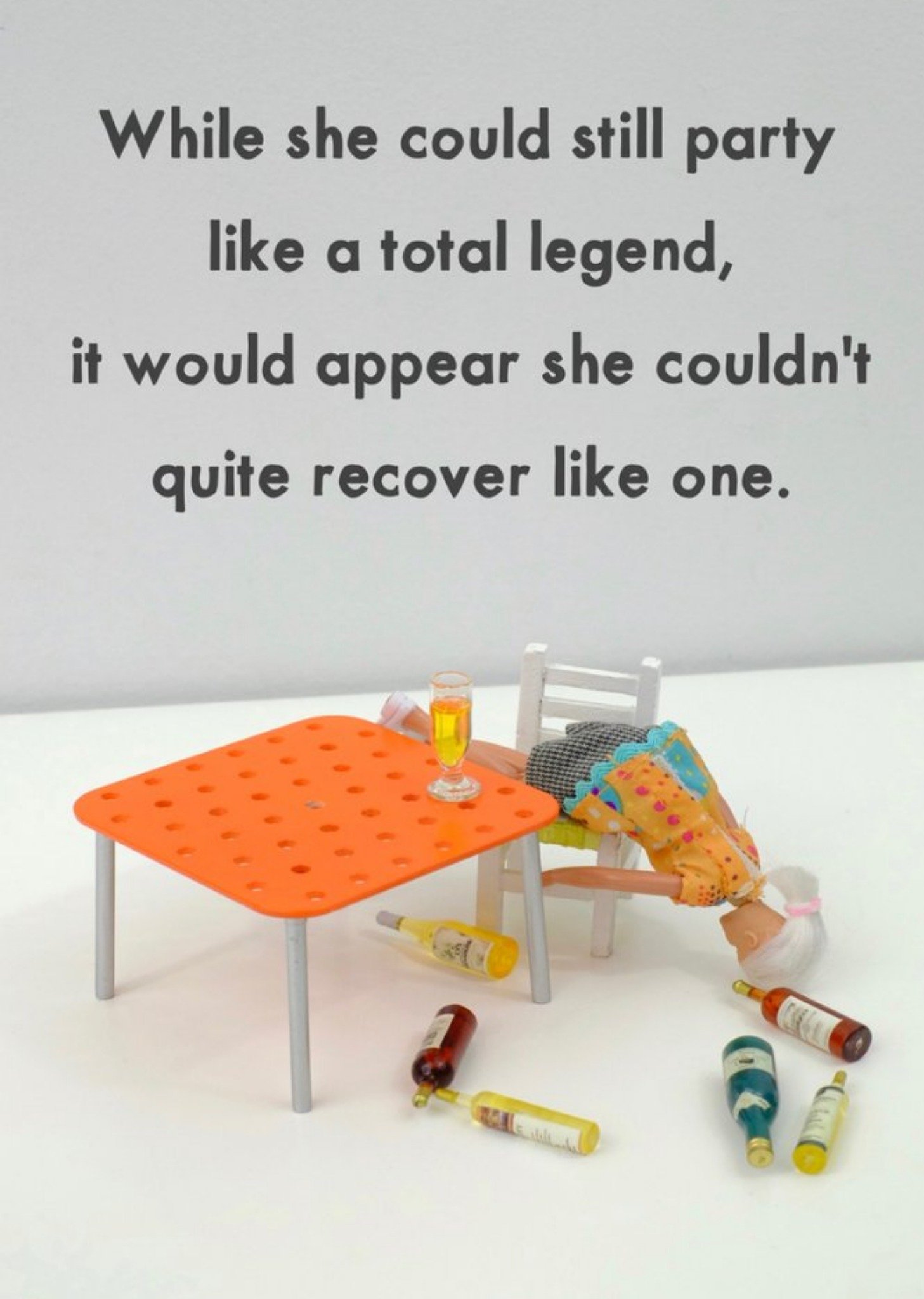 Bold And Bright Funny Dolls Party Like A Total Legend Card, Large