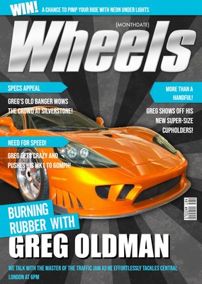 Wheels Magazine Need For Speed Personalised Birthday Card