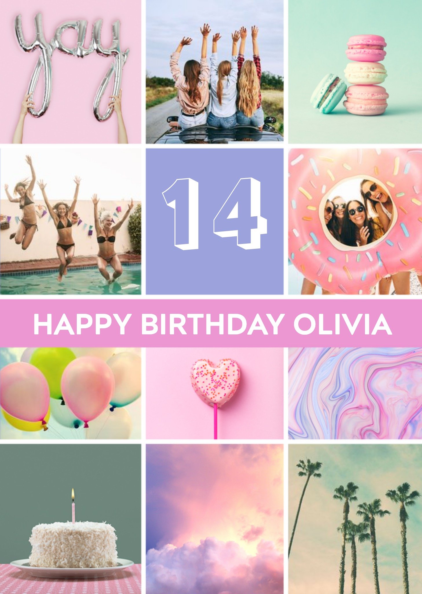 Foto Feed Multi Photo Upload Personalised Age Birthday Card Ecard