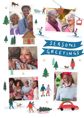 Seasons Greetings Snowy Scene Card