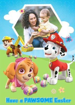 Easter card - photo upload card - paw patrol