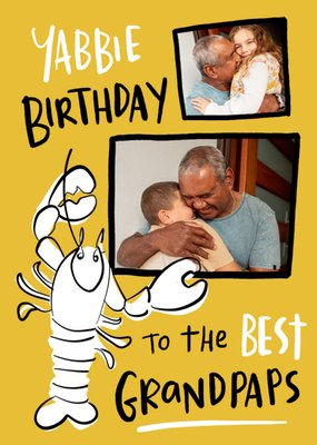 Sketchy Characters Illustrated Crayfish Photo Upload Best Grandpaps Birthday Card