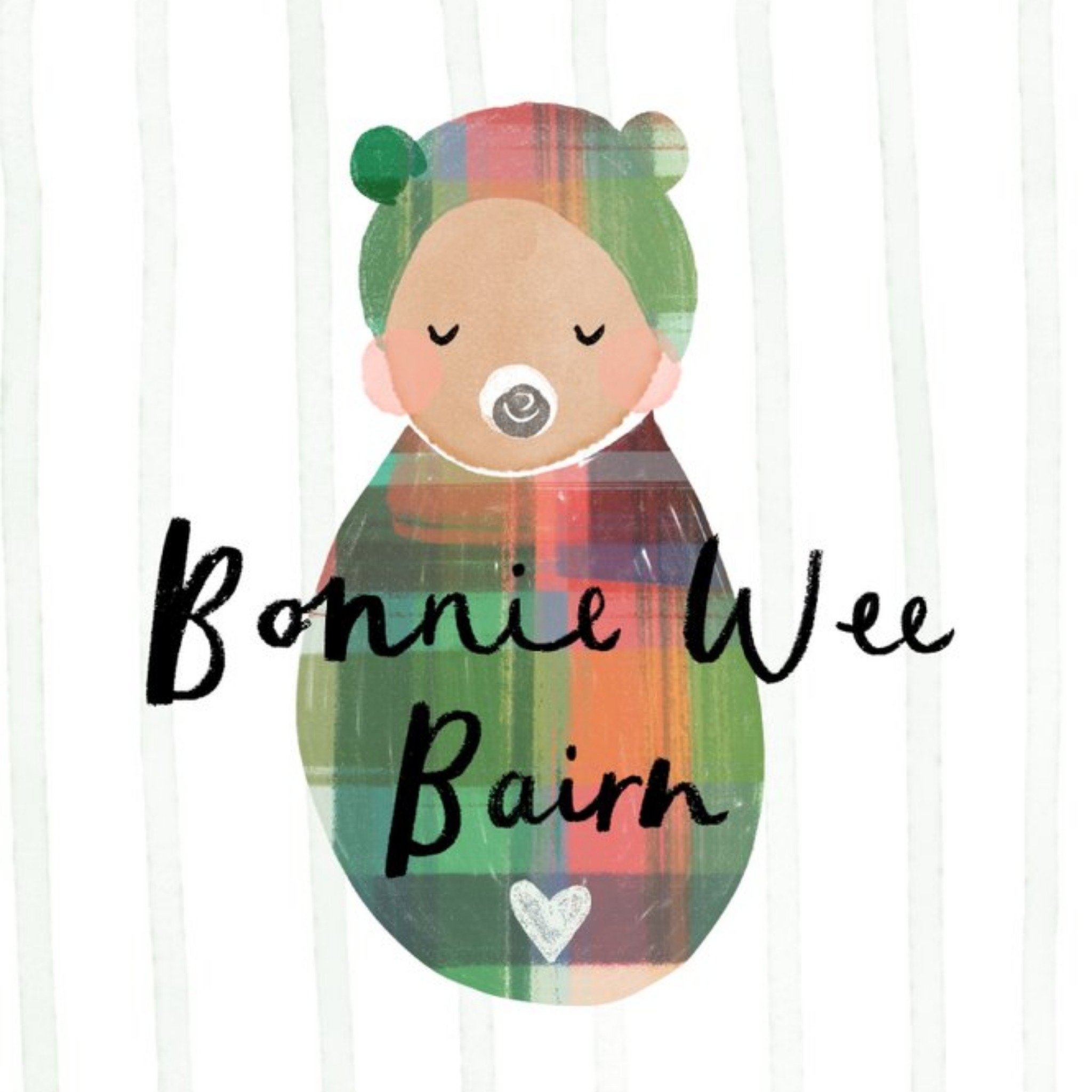 Bonnie Wee Bairn Scottish New Baby Card, Square