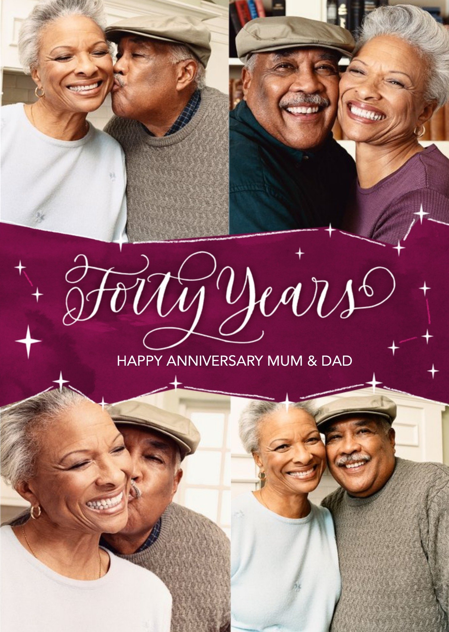 40th Anniversary Photo Upload Card For Mum And Dad - Forty Years Ecard