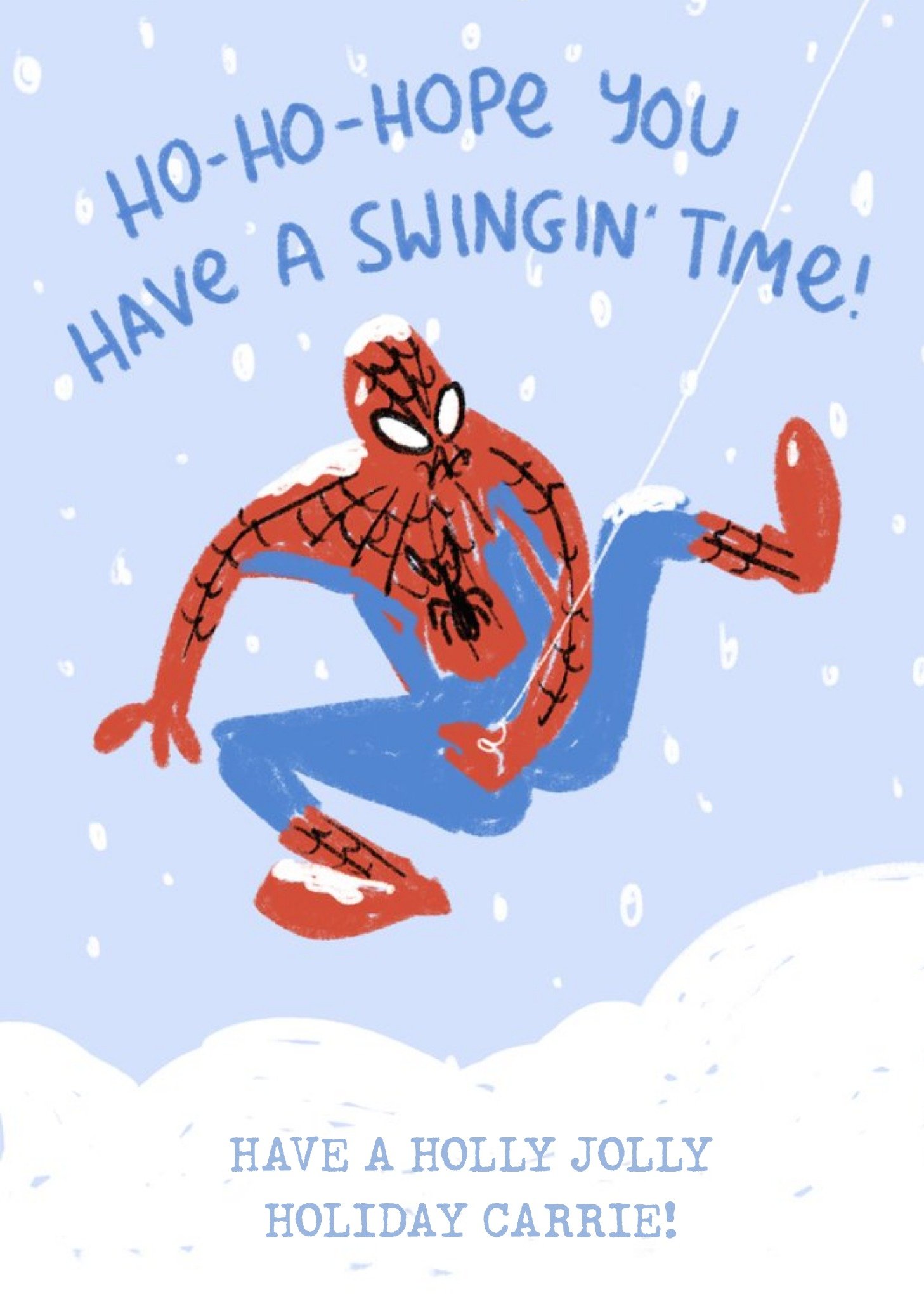 Disney Marvel Spiderman Ho Ho Hope You Have A Swinging Time Christmas Card Ecard