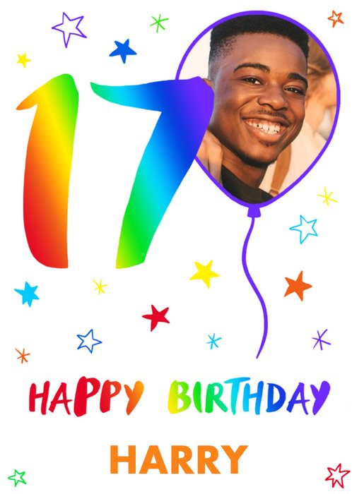Wow Happy Birthday Male Female Typographic Teen 17  Card