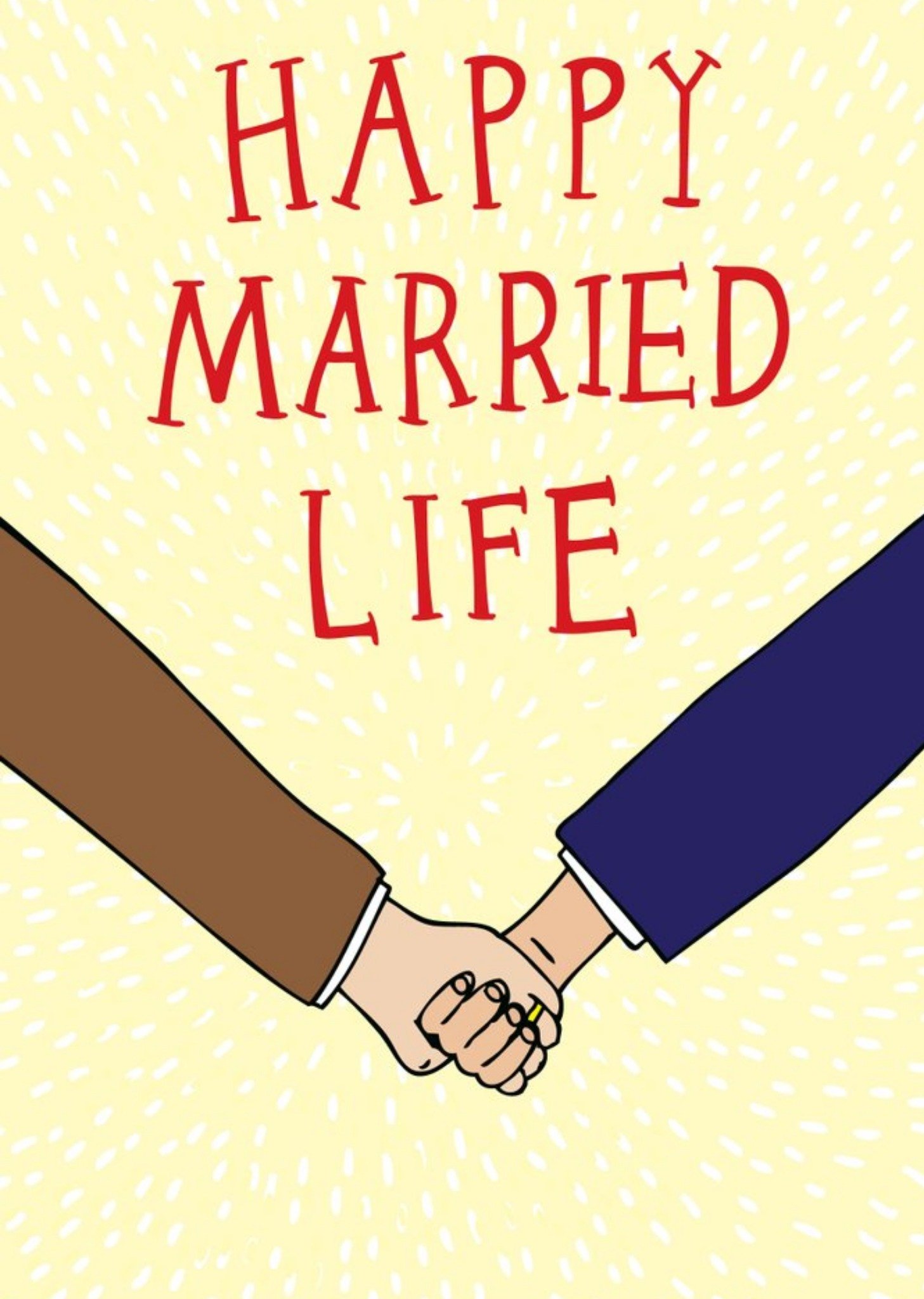 Illustration Of A Couple Holding Hands Happy Married Life Wedding Card