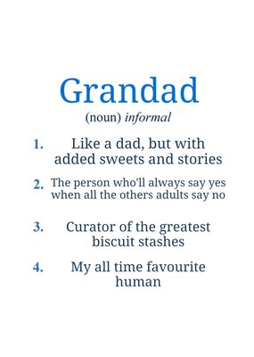 Dictionary Definition Of Grandad Father's Day Card