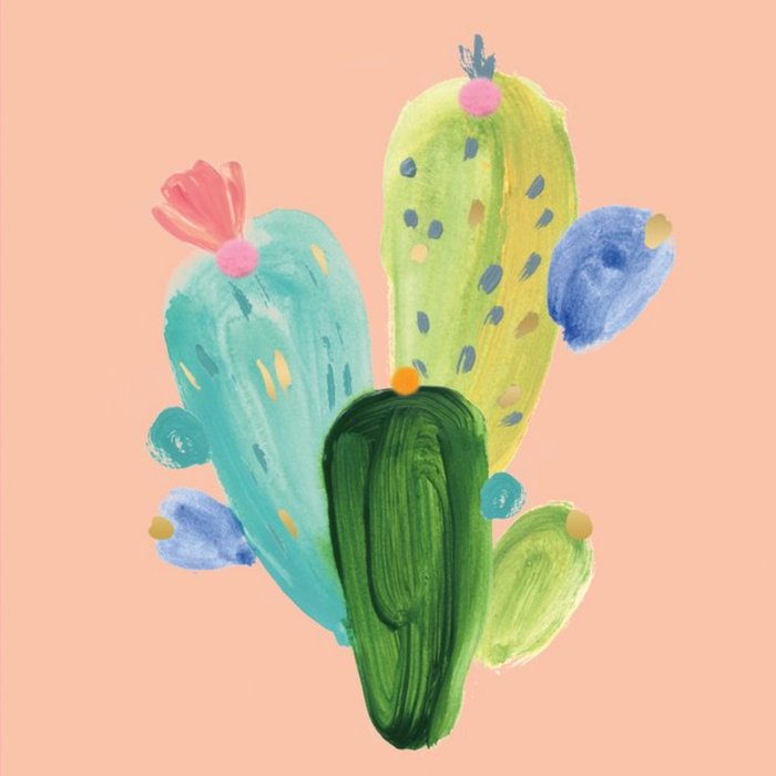 UKG Illustrated Cactus Just a Note Card