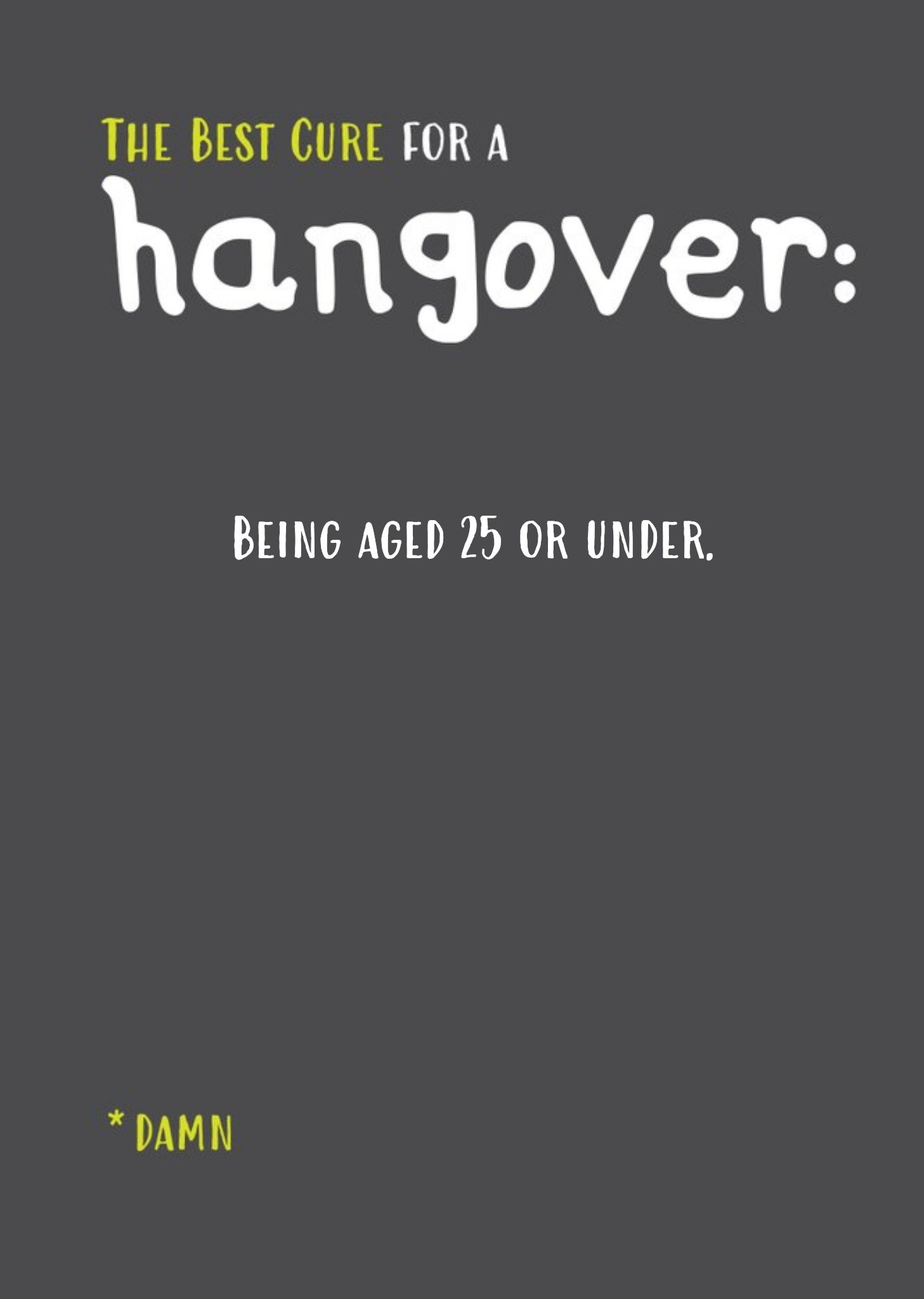 Moonpig Best Cure For A Hangover Personalised Text Birthday Card, Large