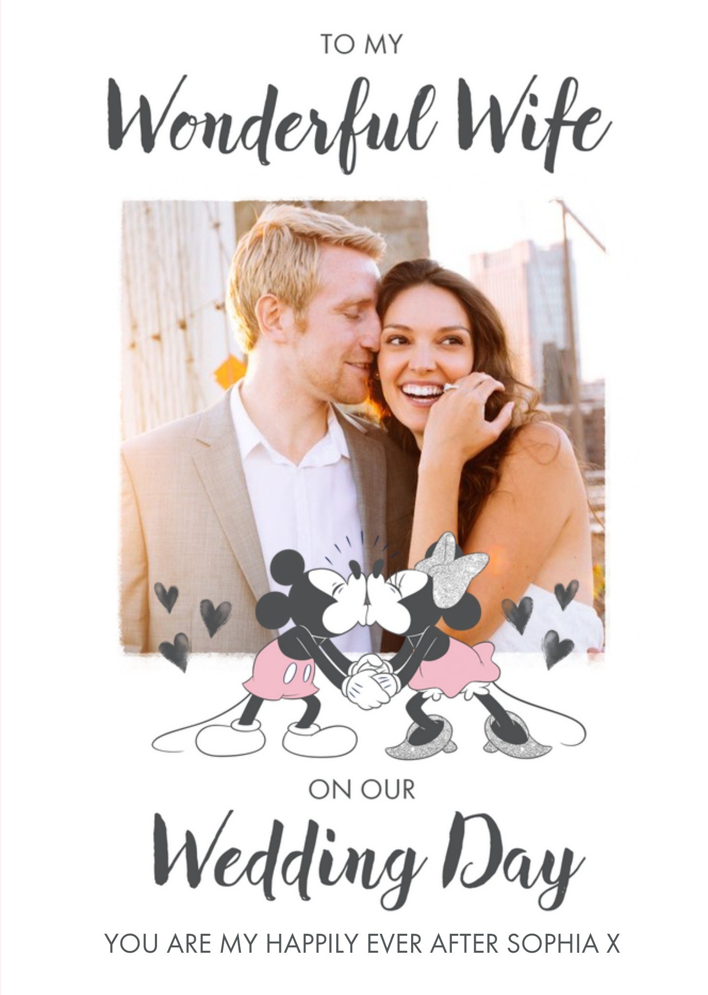 Disney Mickey And Minnie Mouse On Our Wedding Day Photo Upload Card Ecard