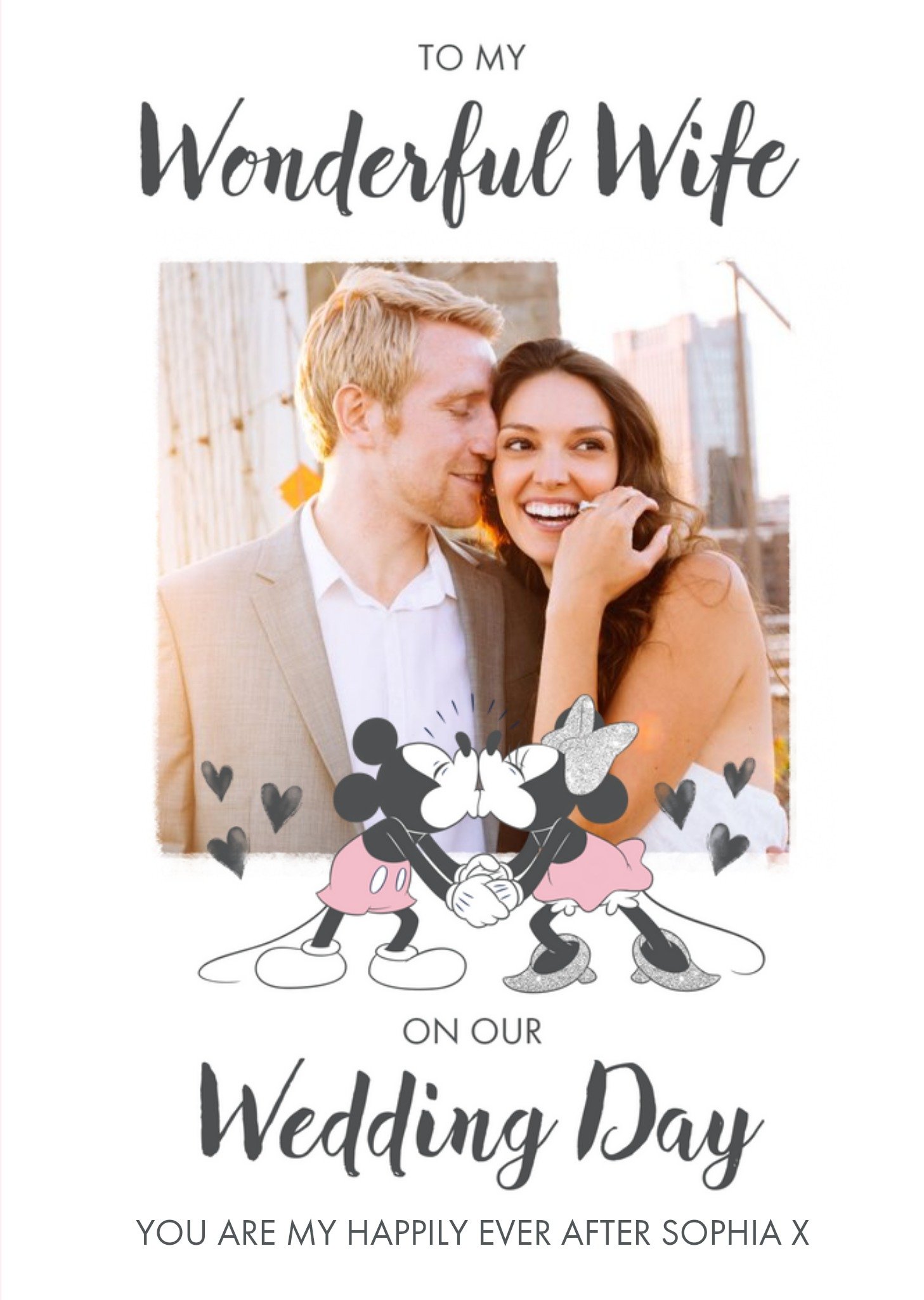 Disney Mickey And Minnie Mouse On Our Wedding Day Photo Upload Card