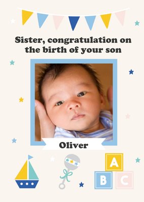 Illustrated Cute Mobile New Baby Congratulations Card 