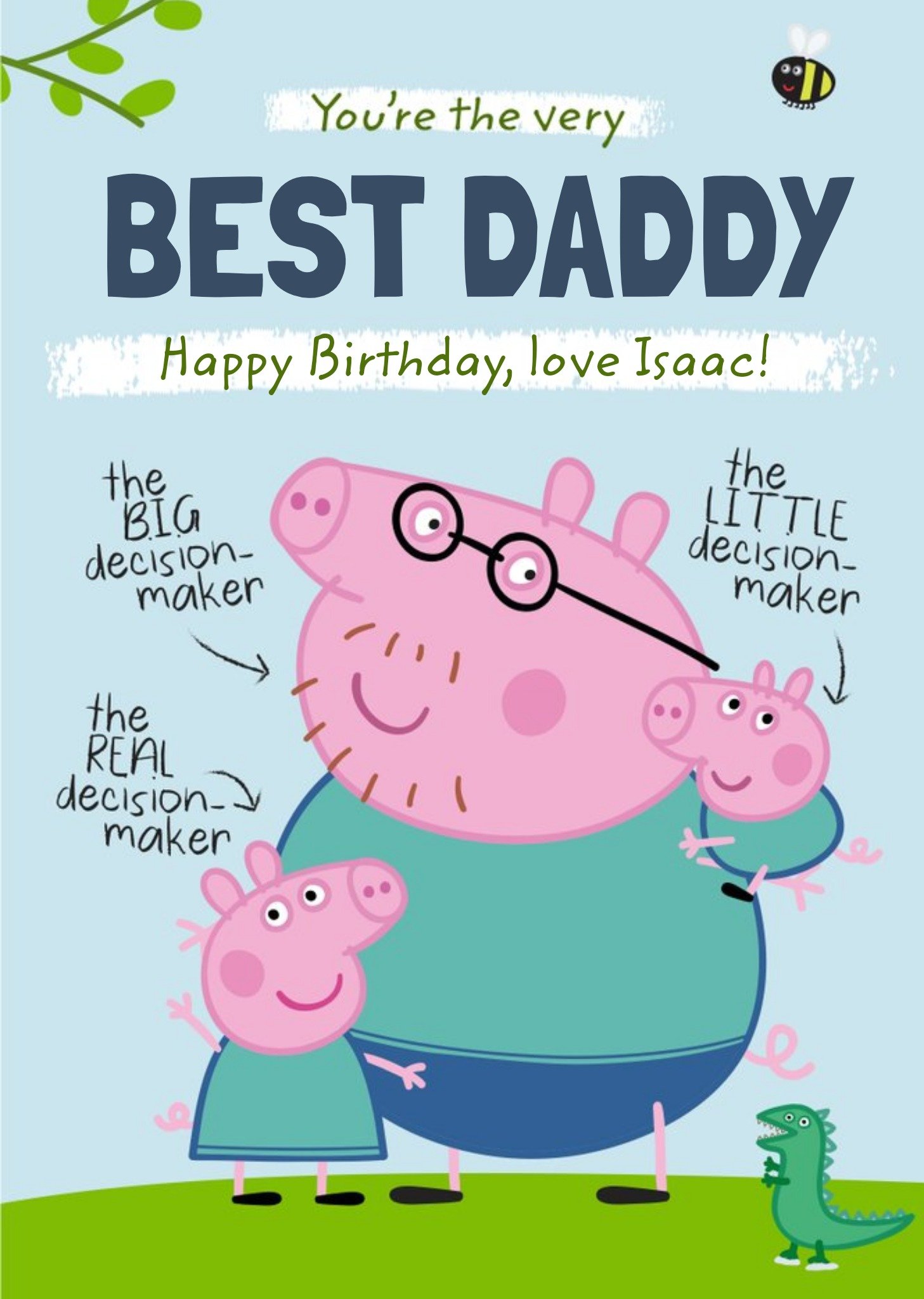 Peppa Pig Best Daddy Birthday Card, Large