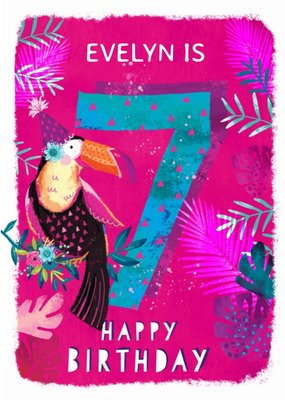 Ling design - Kids Happy Birthday card - Toucan 7 Today
