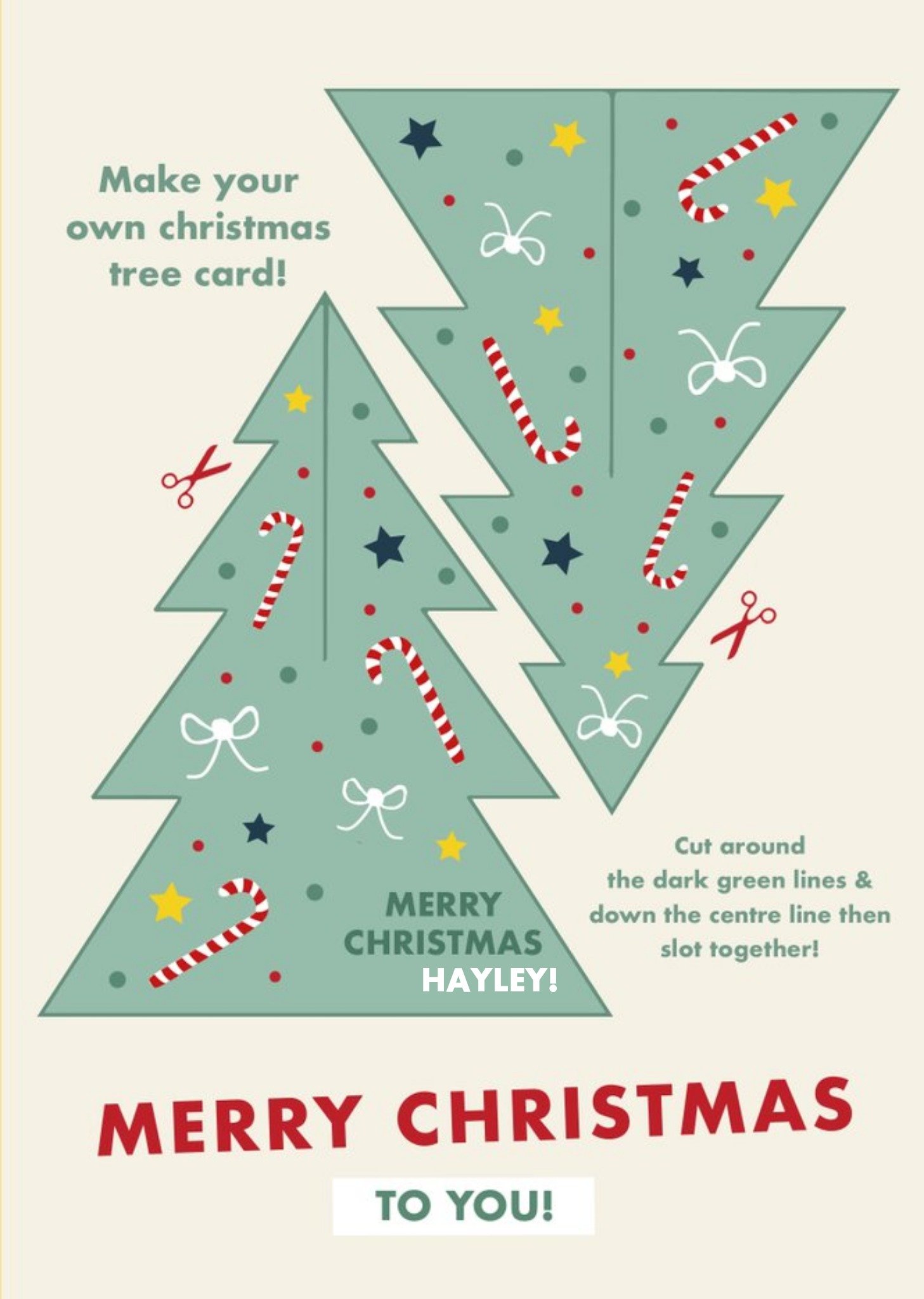 Moonpig Craft Diy Make Your Own Christmas Tree Card, Large