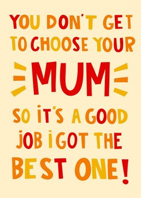 Lucy Maggie Colourful Typographic Mothers Day Card