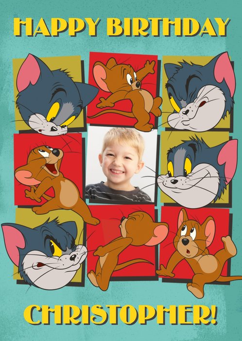 Tom and Jerry Photo Upload Birthday Card