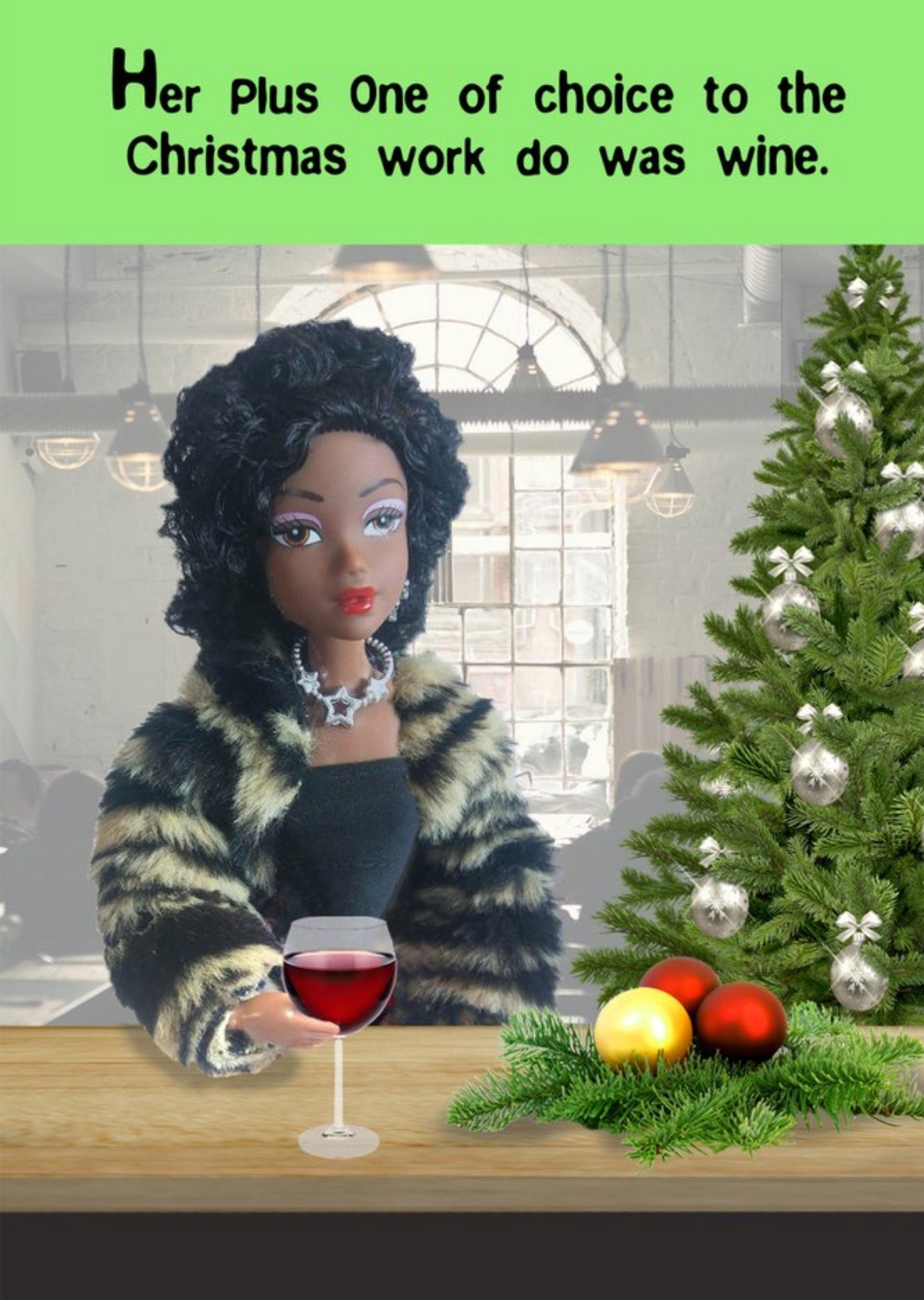Go La La Funny Her Plus One Of Choice To The Christmas Work Do Was Wine Card Ecard
