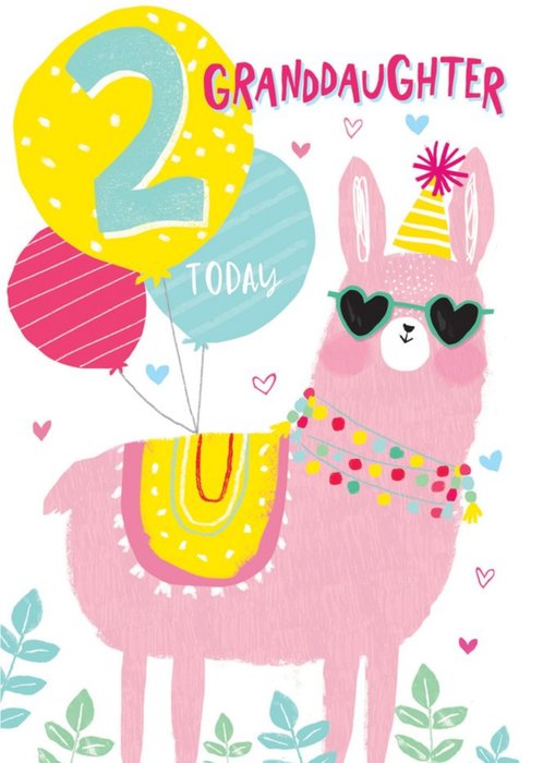 2 Today Granddaughter Llama Birthday Card