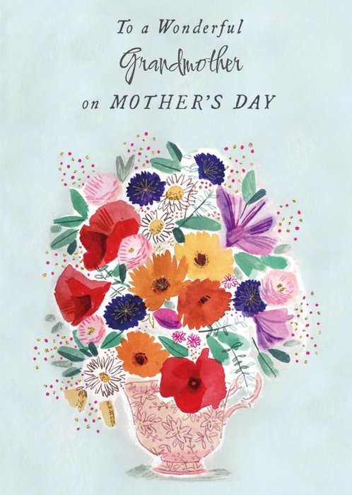 Traditional Flower illustration To a Wonderful Grandmother Mother's Day Card