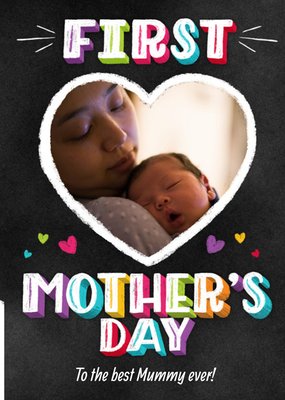 Colourful Block Letters Happy First Mother's Day Photo Card