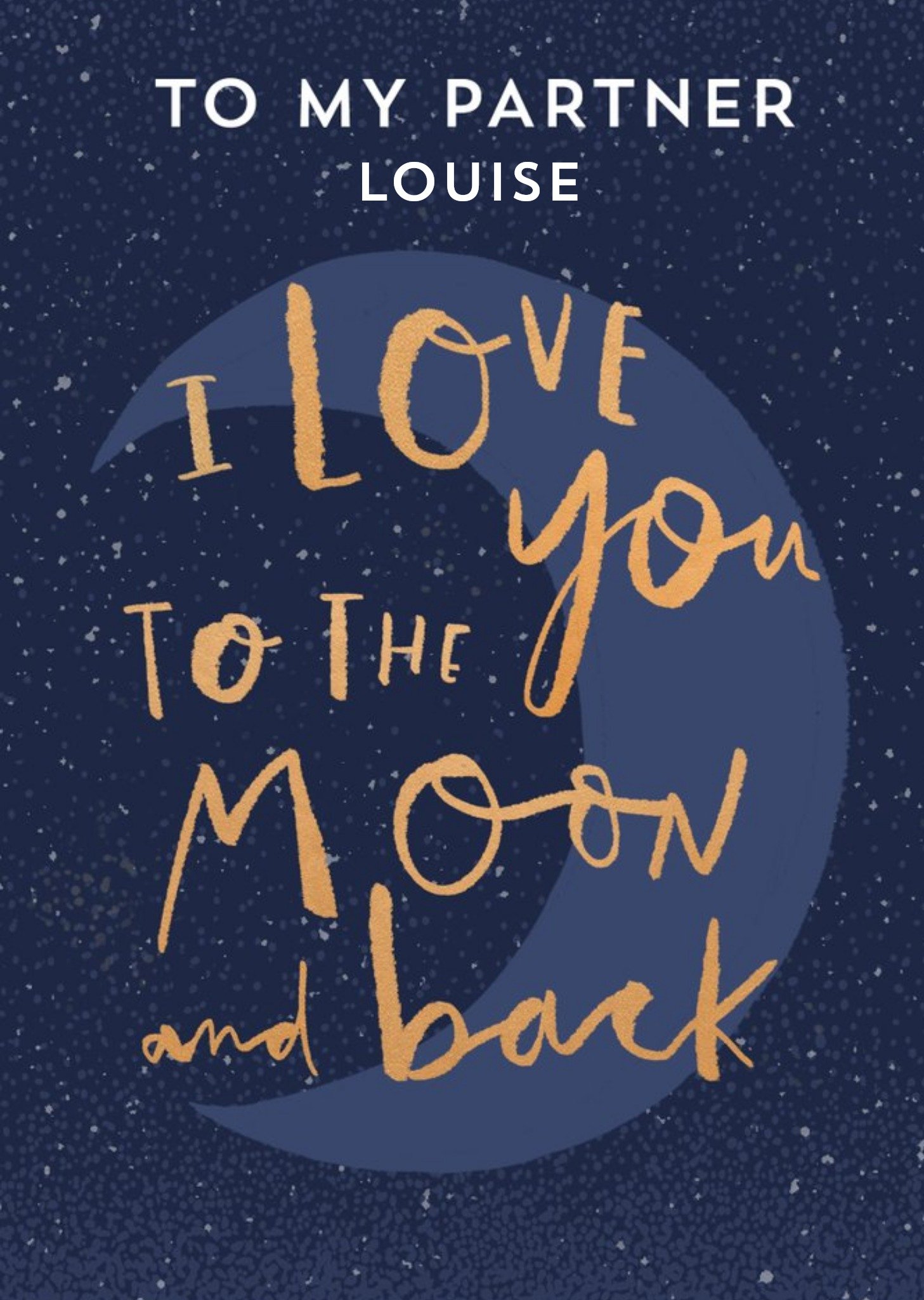 Moonpig Love You To The Moon And Back Partner Anniversary Card, Large