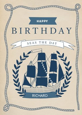 Mens birthday card - boats - sailing