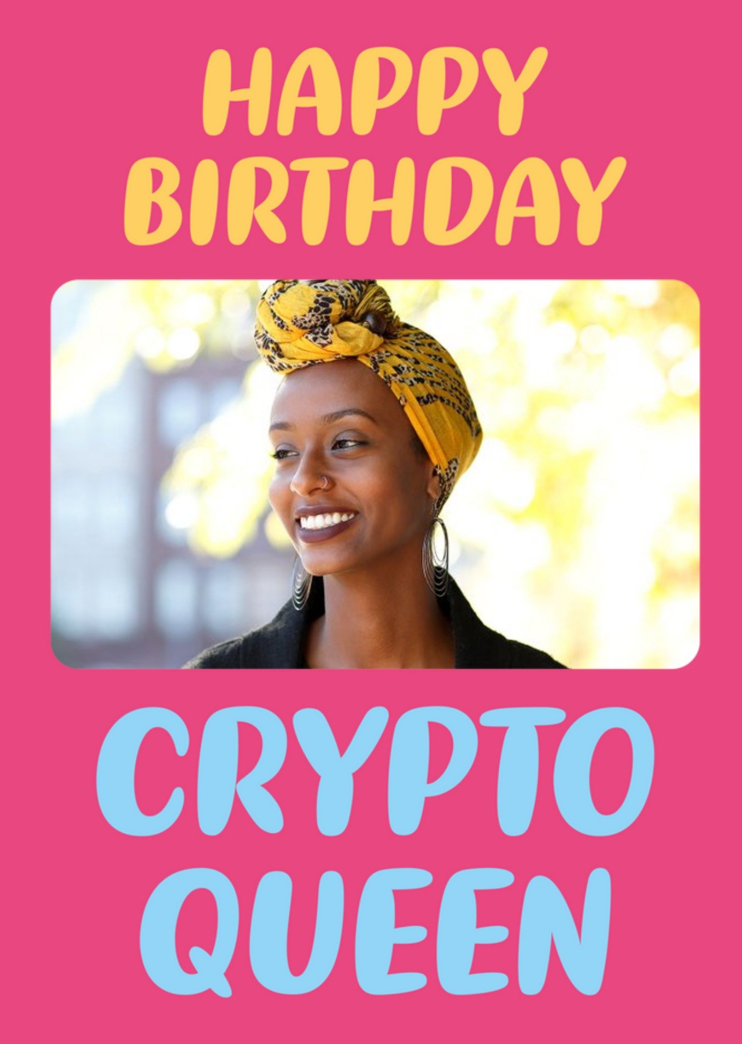 Moonpig Happy Birthday Crypto Queen Photo Upload Card, Large