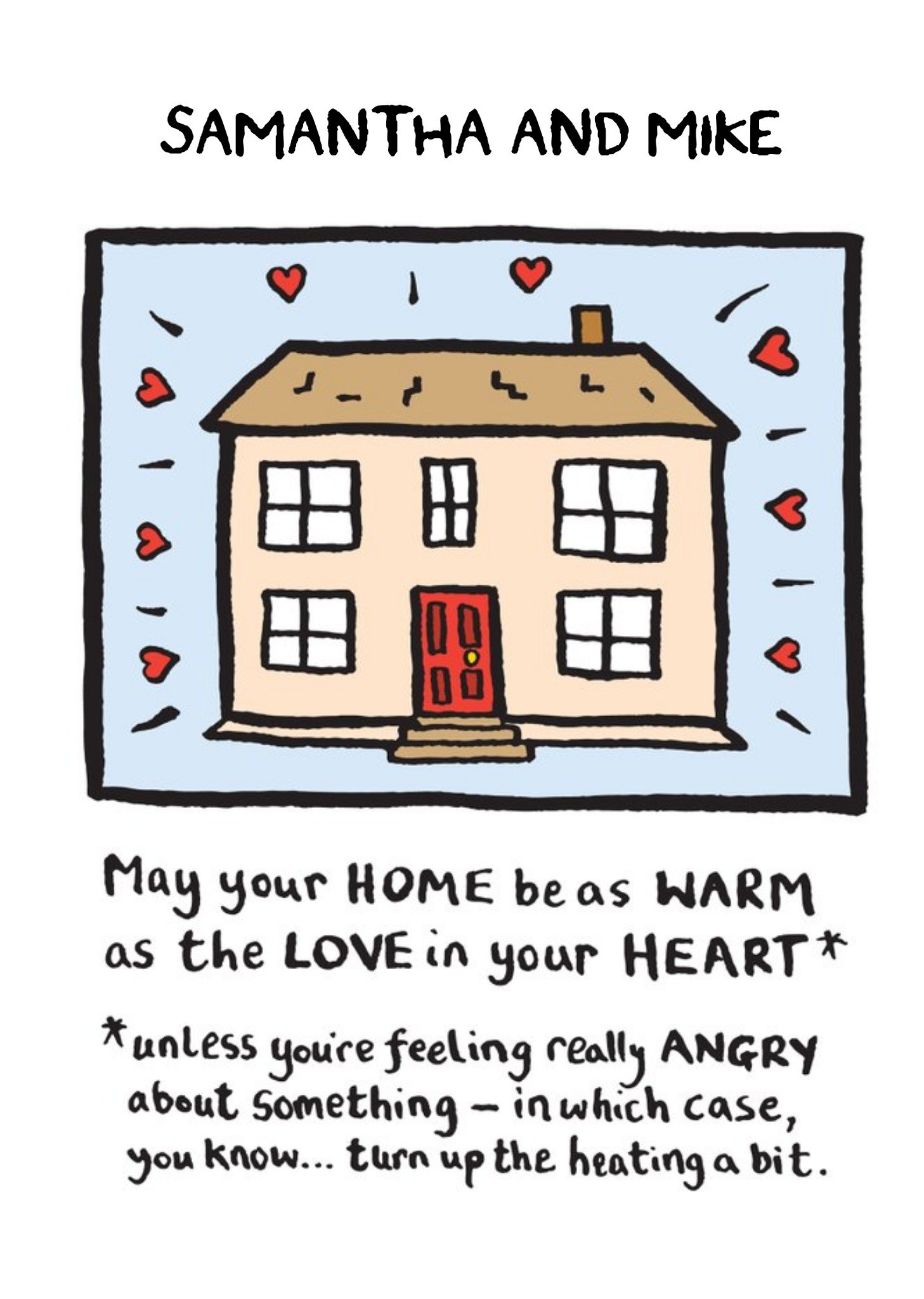 Moonpig May Your Home Be Warm Personalised New Home Card, Large