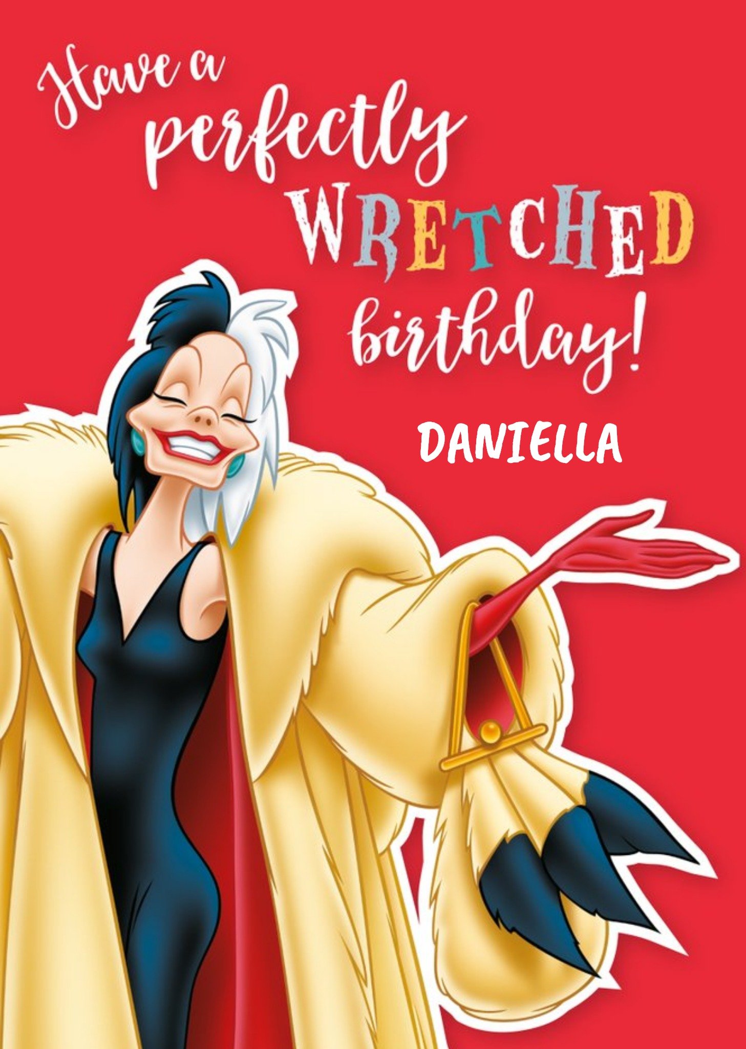 Disney 101 Dalmatians Cruella Have A Perfectly Wretched Birthday Card Ecard